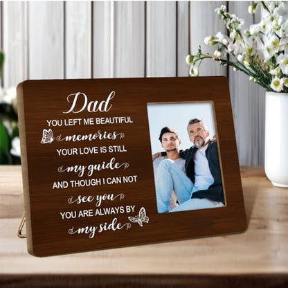 You Left me Beautiful Memories Wood Picture Frame,Memory Gifts for Loss of Dad,Memorial Gift for Loss of Dad,Sympathy Gifts Condolences Gift - style: Dad-1