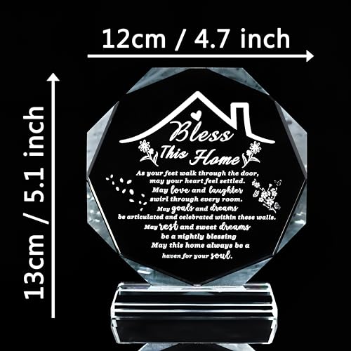 House Warming Gifts New Home Crystal Decor Plaque Housewarming Gift Keepsakes for New Homes for Couple Women Men Friends Bless this Houses Warming Gifts New Apartment - style: 12cm BJXK Housewarming