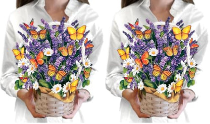 Freshcut Paper Pop Up Cards, Lavender & Butterflies, 12 Inch Life Sized Forever Flower Bouquet 3D Popup Greeting Card, Birthday & Thank You Card, Blank Notecard & Envelope (Pack of 2) - color: Lavender & Butterflies, size: 12 inches (Pack of 2)