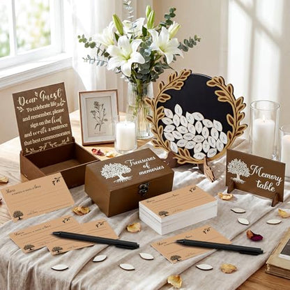 Amyhill Celebration of Life Favors Memory Guest Book, Laurel Wreath, Brown - style: Laurel Wreath