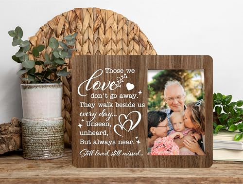 Memorial Picture Frame, In Loving Memory Wood Photo Frame, Sympathy Gifts Bereavement Gifts for Loss of Mom Dad Grandparents, Those We Love Don't Go Away Frame, Funeral Remembrance Gifts -d09 - style: Dad