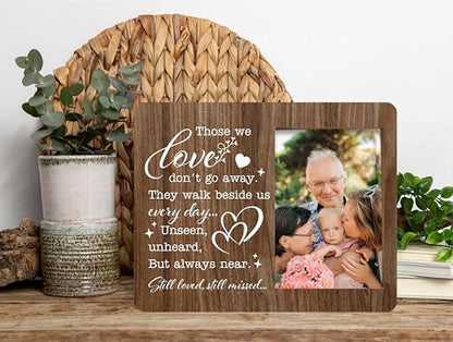 Memorial Picture Frame, In Loving Memory Wood Photo Frame, Sympathy Gifts Bereavement Gifts for Loss of Mom Dad Grandparents, Those We Love Don't Go Away Frame, Funeral Remembrance Gifts -d09 - style: Dad