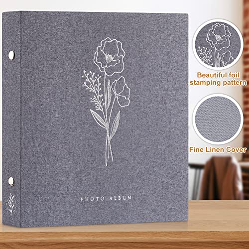 Lanpn Self Adhesive Photo Album Scrapbook 40 Pages, Linen Photos Albums DIY Sticky Magnetic Pages holds 4X6 7x5 A5 Picture for Family Wedding Birthday (Small-20 Sheets/40 Pages, Grey) - color: Grey, size: Sticky Page (Small,40 Pages)