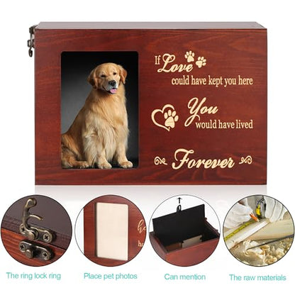 DGDCDV Pet Memorial Urns for Dogs or Cats Ashes with Photo Frame - size: X-Large