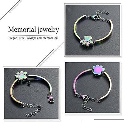 Stainless Steel Paw Print Urn Bracelet Memorial Ash Keepsake Cremation Jewelry Dog Ashes Bracelet - color: Style 2