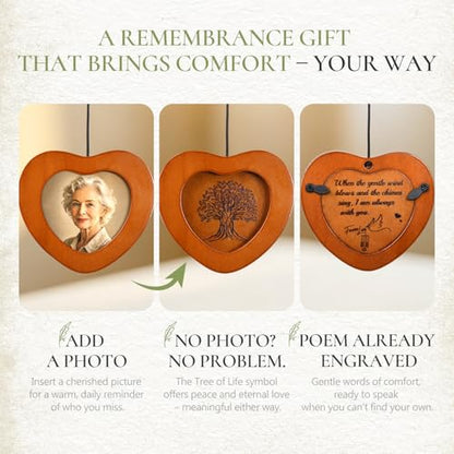 32" Wind Chimes Outdoor, Memorial Wind Chimes for Loss of Loved One, Deep Tone Sympathy Gift for Mom Dad