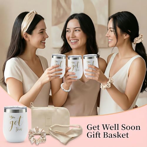 15 Pcs Get Well Soon Gifts Basket, Spa Set, Blanket, Socks, Self Care Package Sympathy Gifts for Women, Thinking of You Gift for Mom, Friends - color: Ivory White