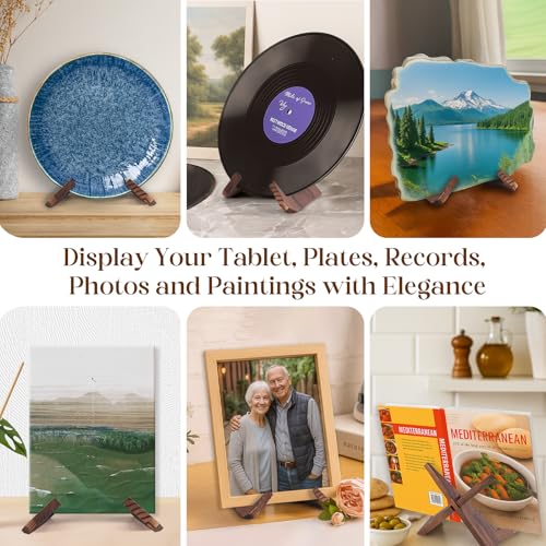XKDOUS 6.5 Inch Plate Stand for Display Wood Picture Frame Cookbook Holders - color: Rustic, size: 6.5'' 1 Pack
