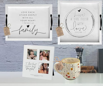 Lighthouse Christian Products Tabletop Collage Picture Frame Holds 2 x 2 Inch Photograph MDF Love That You're My Mom - style: Love That You're My Mom