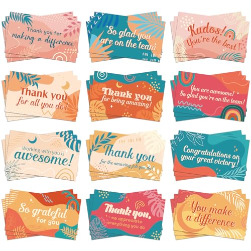 Yeaqee Employee Appreciation Cards Kudos Notes Motivational Blank,Retro - style: Retro