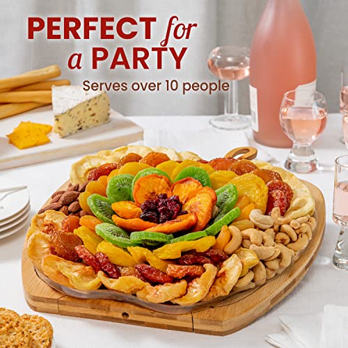 Dried Fruit and Nut Gift Basket, Healthy Assorted Natural Snack Gift Tray, Extra Large Variety Food Tray Party Platter- Mothers Day, Holiday, Birthday, Sympathy, Office, Men, Woman, Him, Her Husband, Wife, Families, Bonnie and Pop - color: Cream Box