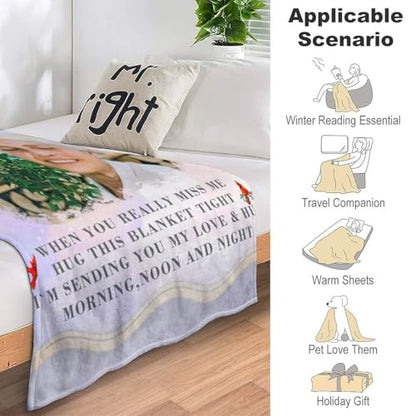 Artsadd Custom Memorial Blankets for Loss of Loved One - A Hug from Heanven Sympathy Blanket Loss of Dad Mom Husband Wife Friend in Loving Memory Blanket Personalized - Remembrance Blankets - color: A-3