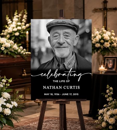 Celebration Life Sign, Custom Memorial Sign, In Loving Memory Sign, Funeral Welcome Sign, Celebration of Life Welcome Sign, Celebration Life Poster -11 - color: Backgrund#11