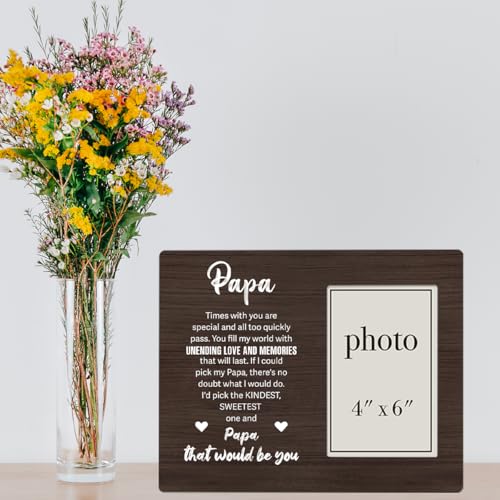 Papa Picture Frame Gifts from Grandkids, Gifts for Papa Fathers Day, Grandpa Photo Frame for 4 x 6 Inch Photo - color: Papa
