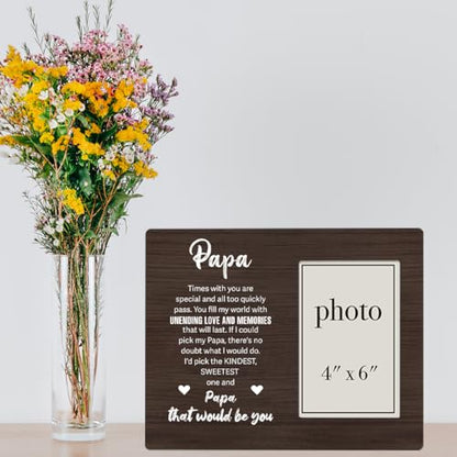 Papa Picture Frame Gifts from Grandkids, Gifts for Papa Fathers Day, Grandpa Photo Frame for 4 x 6 Inch Photo - color: Papa