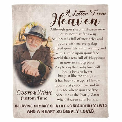 Custom Memorial Blanket with Photo - Sympathy Gift for Loss of Loved One - color: Style 11