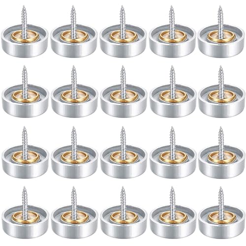 Screw Covers Caps 20-Pack 0.98"(25mm) Stainless Steel Mirror Screw Covers - size: 25mm