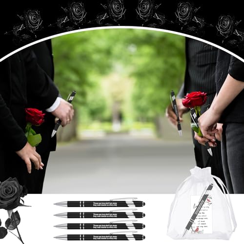 Yeaqee 150pcs/50set Funeral Favor Pen Poem Card for Guests, White, Cardinal - color: White, style: Cardinal