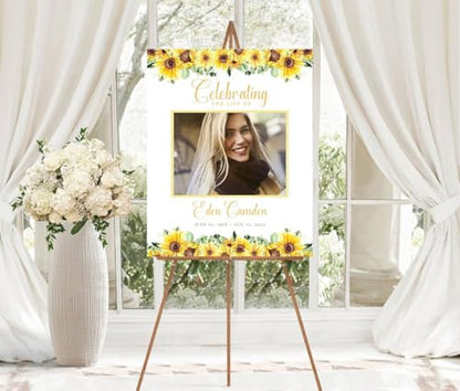 Sunflower Celebration of Life Funeral Sign - color: Version #18