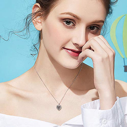 SOULMEET Personalized Silver Locket Necklace That Holds Pictures Photo Keep Someone Near to You, Memorial Custom Lockets Necklaces Letters Engraving for His Her - color: B-Rose-Black, style: Locket Necklace Only