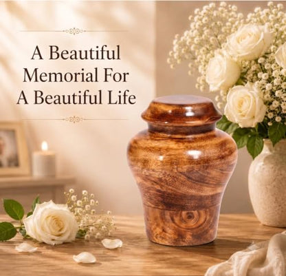 Handcrafted Wooden Cremation Keepsake Urn 20 lbs Beutiful and Decorative urn for Adult Human Ashes Fractal Resin Inlay. - size: Keepsake (20 lbs