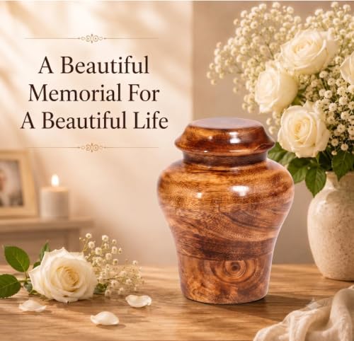 Handcrafted Wooden Cremation Keepsake Urn 20 lbs Beutiful and Decorative urn for Adult Human Ashes Fractal Resin Inlay. - size: Keepsake (20 lbs