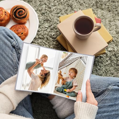 Vienrose 4x6 Mini Photo Album, 2 Pack, 52 Photos, Grey - color: Grey, size: 4x6 26 Pockets
