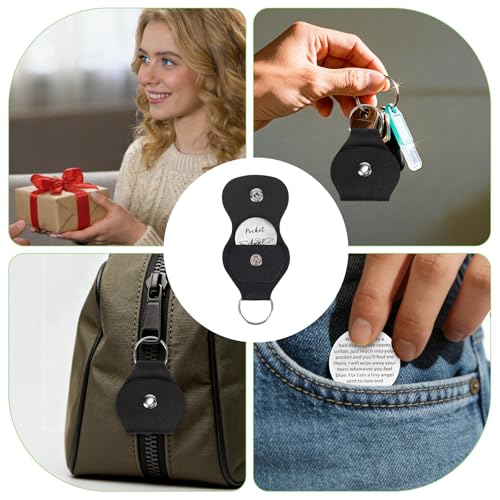 Mikovivi Pocket Angel Hug Coin Token Keychain Thoughtful Long Distance Funny Friendship Gift with Holder for Family Coworker Men Women Him Her Dad Mom Son Daughter Brother Sister Boy Girl Friend