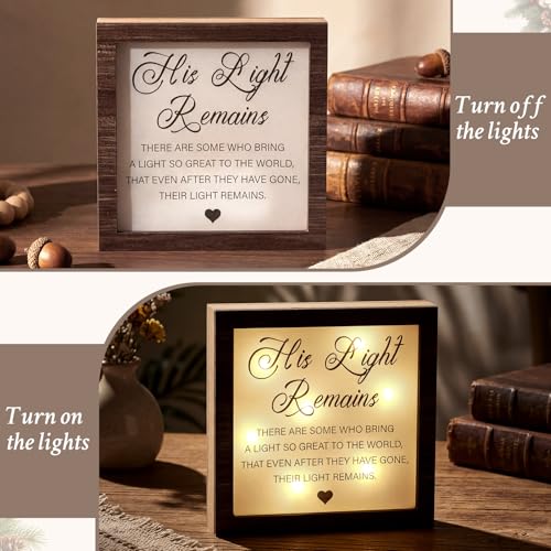 RattanView Loss Sympathy Gift Men Her Light Remains LED Sign - color: Walnut, style: Men