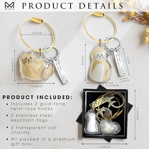 Pet Paw Print KeepSake Dog Memorial Suncatcher – Pet Fur Keepsake for Dog Hair, pet Hair Memorial keepsake - color: Miarita- Kien -Cat Hair Keychain