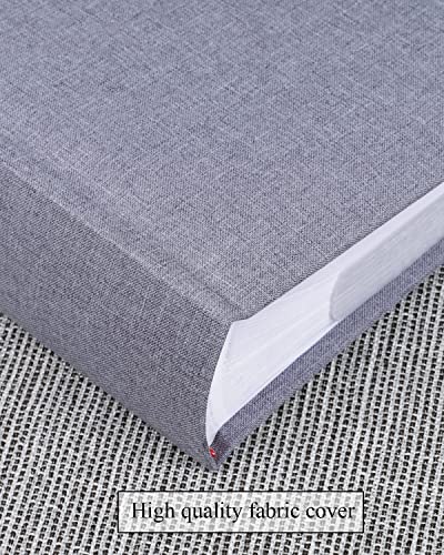1DOT2 Photo Album for 4x6 Pictures with Writing Space, Grey | Holds 402 Photos,Linen Cover with Front Window, Acid-free Inner Pages, Ideal for Marriage Children Travel Family - color: Grey