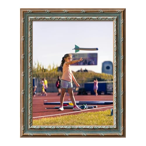 12x16 Ornate Picture Frame for Flower Art Prints,Blue Gold - color: Blue Gold, size: 12x16"