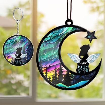 Personalized Dog Memorial Suncatcher, Pet Sympathy Gifts - Custom Dog Pass Away Gifts with Name Date - color: #5 Dog Suncatcher
