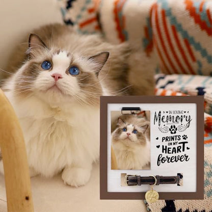 Pet Memorial Frame with Collar Holder, Personalized Dog & Cat Loss Keepsake | Honor your beloved pet with a personalized memorial frame featuring a collar holder, photo display, and lasting keepsake.