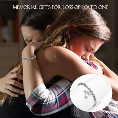 Sympathy Gifts for Loss of Loved One, Memorial Bereavement Gifts for Loss of Mother Father Husband Pets, Angel Bracelet Beads for Women - style: loss of mother