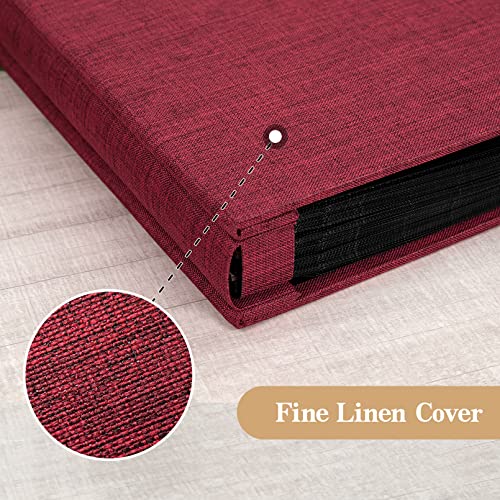 potricher Photo Album 4x6 Pictures, 100 Pockets, Linen Cover, Red - color: Red, size: 100 Pockets
