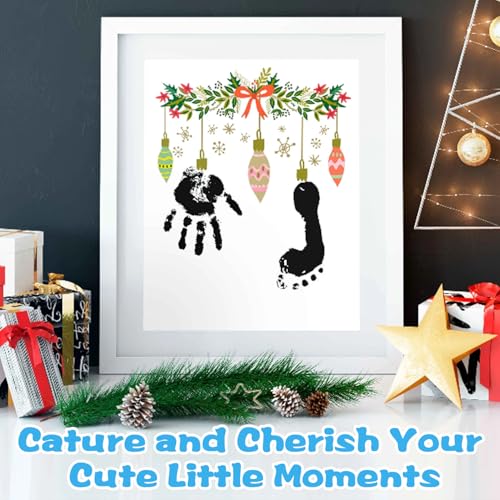 Baby Handprint and Footprint XL Size Kit,2 Pcs Baby Handprint Ink Pads with Clean-Touch & 6 Imprint Cards Safe for Baby, Baby Keepsake, Pet Paw Print - color: Black