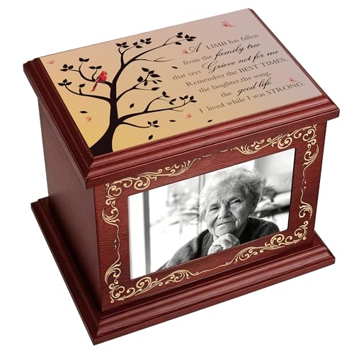 ADMLC Cremation Urns for Human Ashes Adult Up to 200 IBS with Photo Frame | 100% Wooden Handcrafted Memorial Keepsake Urn for Ashes,Funeral Burial Caskets Urn Suitable for Male Female Men Women Dad Mom