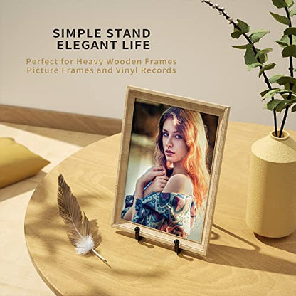 6 Inch Metal Square Picture Frame Easel Stands for Plates, Photos, Decor (Black, 2 Pack) - size: 6 Inch