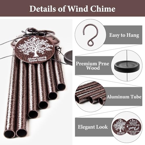 Memorial Gifts for Loss of Son, 25'' Memorial Wind Chimes for Loss of Son, Sympathy Gifts Bereavement/Condolence/Remembrance Gifts - size: Son