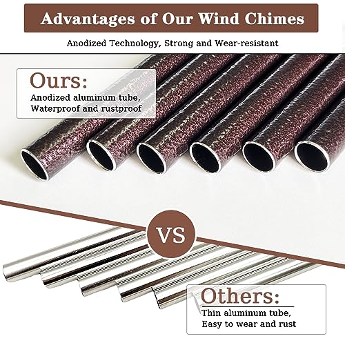 Soopau Sympathy Wind Chimes for Outside, 32'' Memorial Wind Chimes for Loss of Loved One, Memorial Gifts for Loss of Mother Father, Bereavement Gift in Memory of Loved One (Bronze)