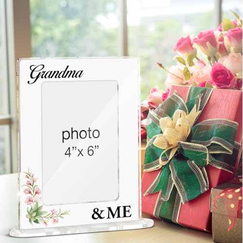 Grandma Gifts Picture Frame, Gifts for Nana Granny Birthday Christmas, Grandma & Me Acrylic Picture Frames 4 x 6 Inch Photo - color: H-Grandma & Me