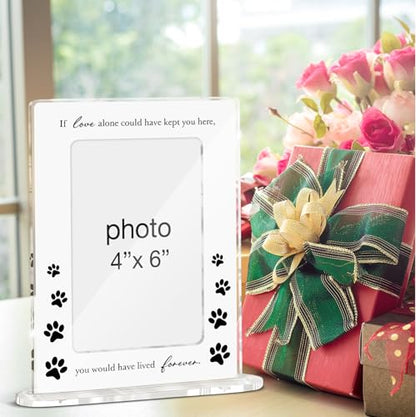 Memorial Pet Picture Frame Sympathy Condolence Gifts Remembrance Bereavement Gifts for Loss of Cat Dog Pet Acrylic Picture Frames 4 x 6 Inch Photo - color: Sympathy Pet