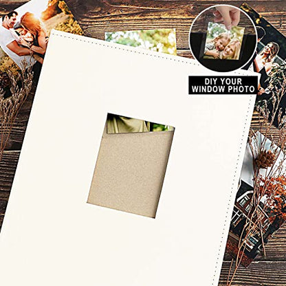 Ywlake Photo Album 4x6 400 Pockets, Leather Photo Albums Holds 400 Vertical Pictures Only Beige - color: Beige, size: 400 Pockets