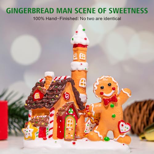 Christmas Snow Globes Lantern, Gingerbread Man Musical Snow Globes with Swirling Glitter Effects, USB/Battery Powered with 6-Hour Timer, Christmas Decorations - color: Gingerbread Man