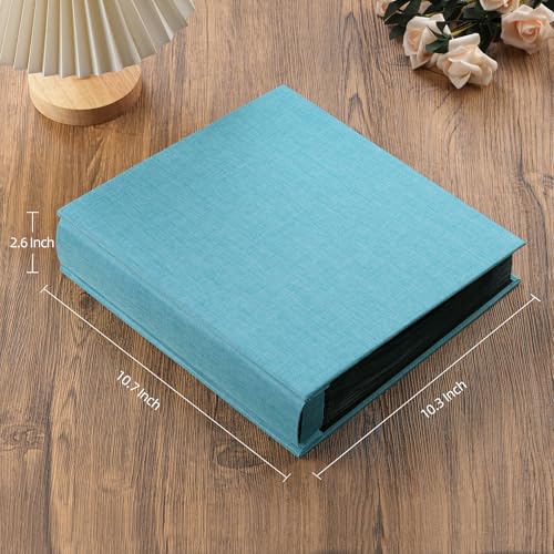 potricher Small 8x10 Photo Album, 160 Pockets, Linen Cover, Blue - color: Blue