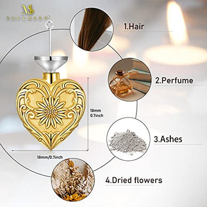 SOULMEET Cremation Jewelry for Ashes, Sterling Silver Urn Necklace for Ashes Women Men, Cherish Memories Cremation Jewelry to Keep Someone Near to You - color: A2-Gold Sunflower