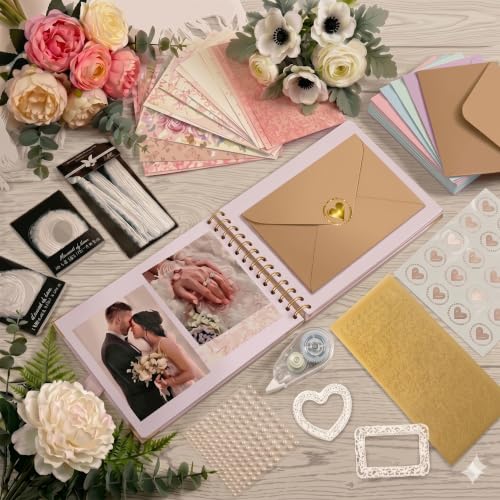 Letters to the Bride Scrapbook Kit, Bridal Shower Guest Book Alternative - color: white