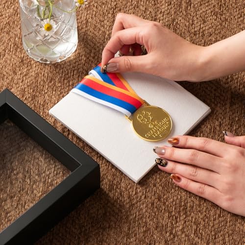5x5 Small Shadow Box Frame with Ultra-Clear Glass & Soft Linen Back - color: Black+high Definition Panel + Shatter-proof Packaging, size: 5x5