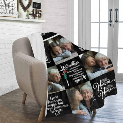 Custom Blanket with Picture in Memory of Loved One Gifts,Blanket with Pictures Customized for Loss of Grandma Grandpa - color: Color 10
